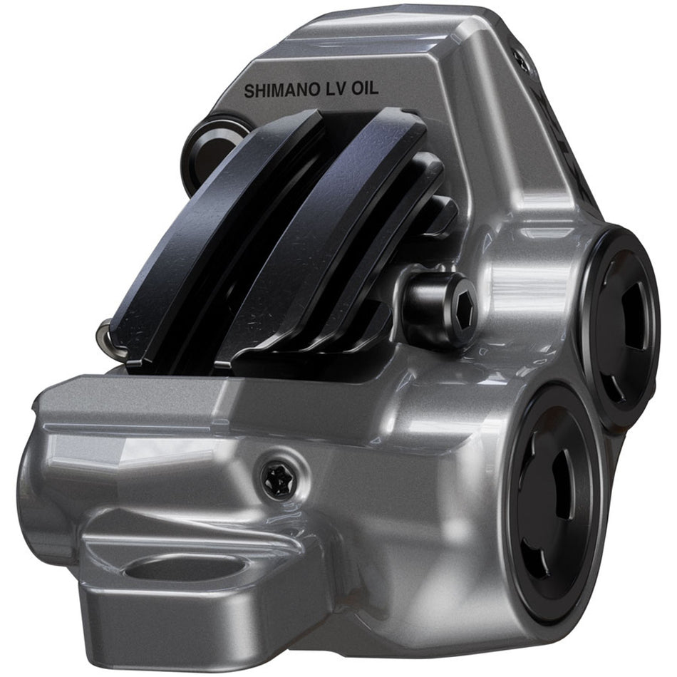 Shimano XTR BR-M9220 enduro disc brake caliper mounted on bicycle frame, showcasing durable brake calipers for mountain biking.