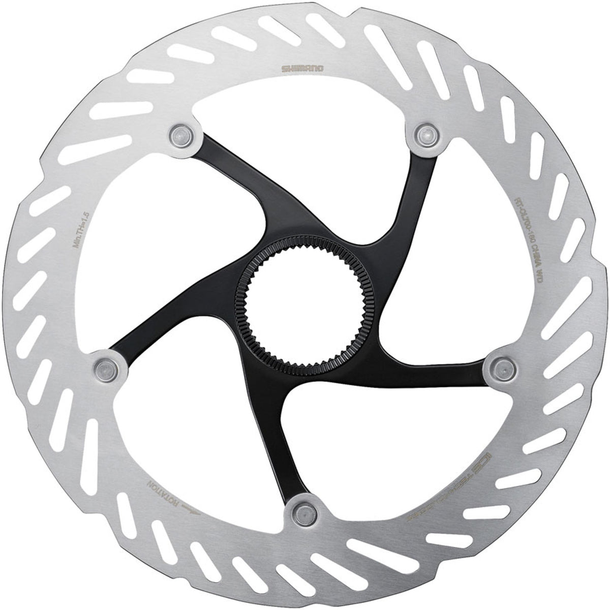 Shimano RT-CL700 disc brake rotor showing a silver round metal rotor with vented design for bicycle braking performance.