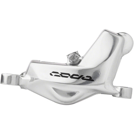 SRAM Code Stealth Series 4-piston front and rear disc brake calipers with post mount design, shown in image.