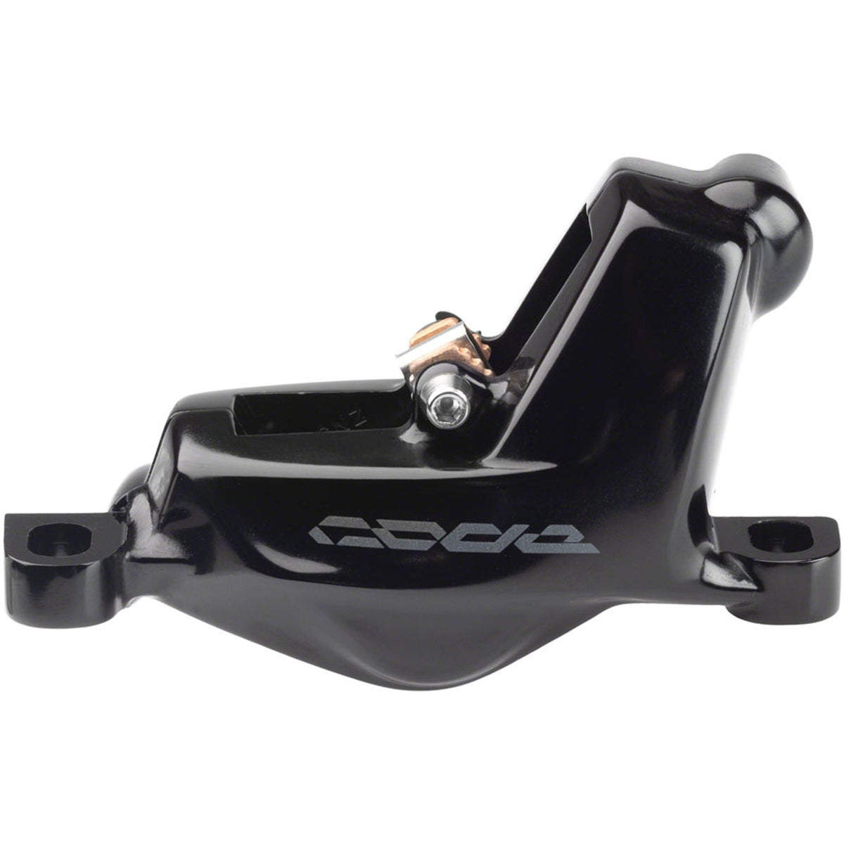 SRAM Code Stealth Series 4-piston front and rear disc brake calipers with post mount for mountain bikes.