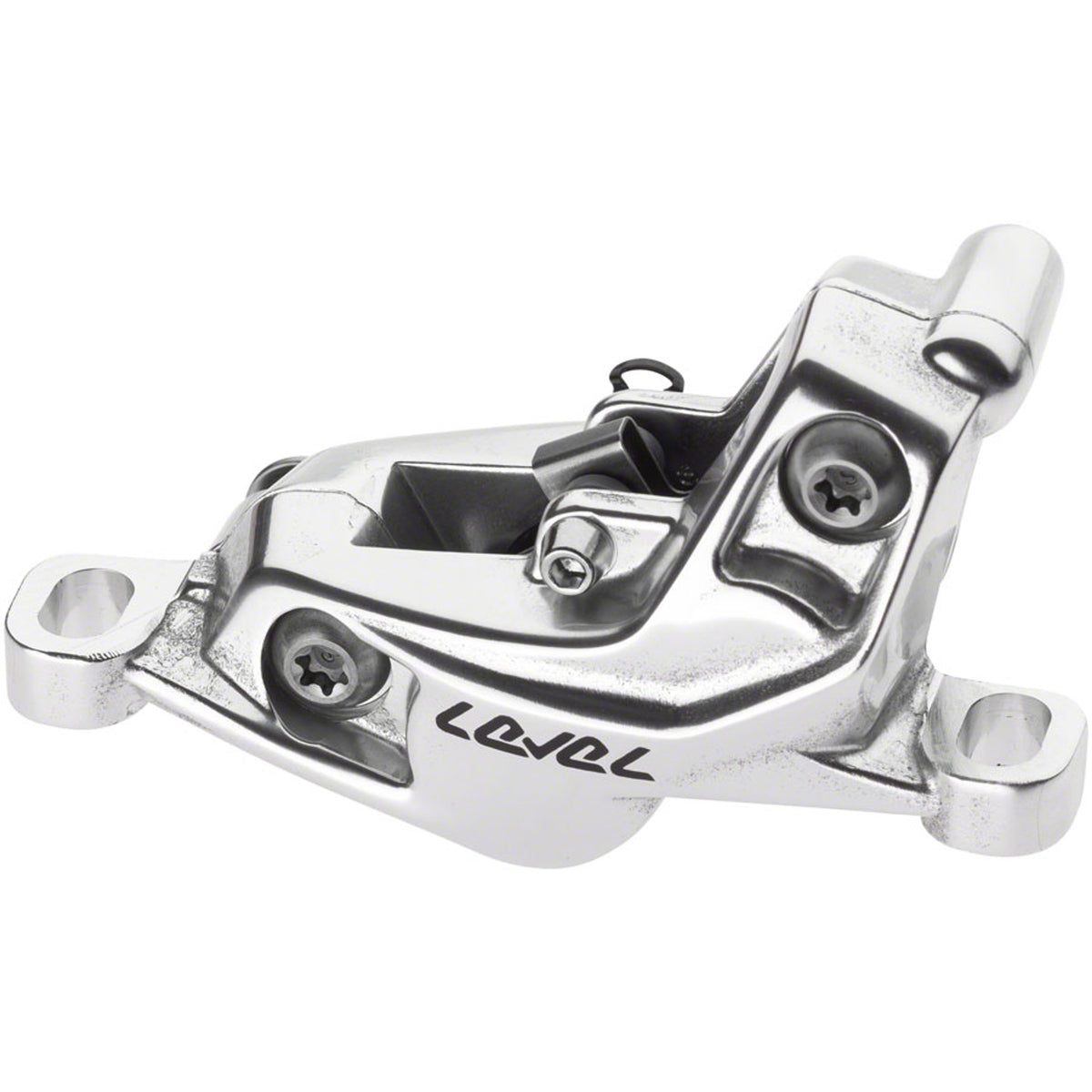 SRAM Level Stealth Series disc brake calipers, front and rear post mount, shown in black for mountain biking.