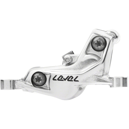 SRAM Level Stealth Series disc brake calipers for front and rear, post mount, shown in black with mounting hardware.