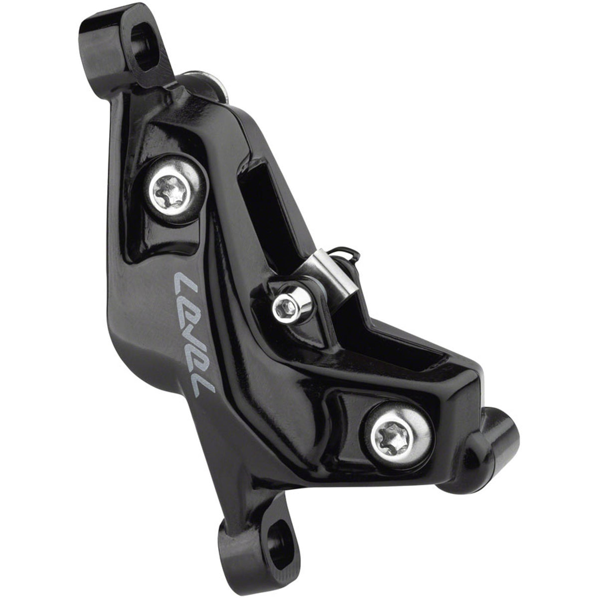 SRAM Level Stealth Series disc brake calipers for front or rear post mount bikes, black finish, high-performance mountain bike brake components