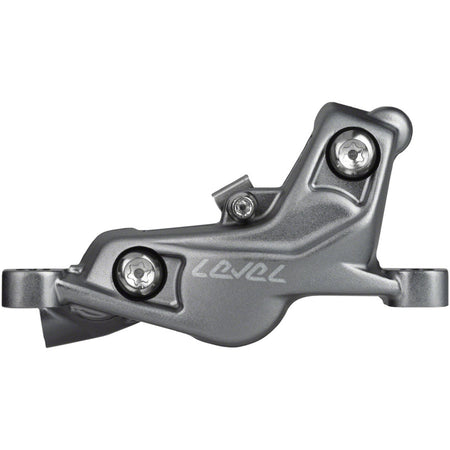 SRAM Level Stealth Series disc brake calipers for front or rear post mount, shown in black with mounting hardware.