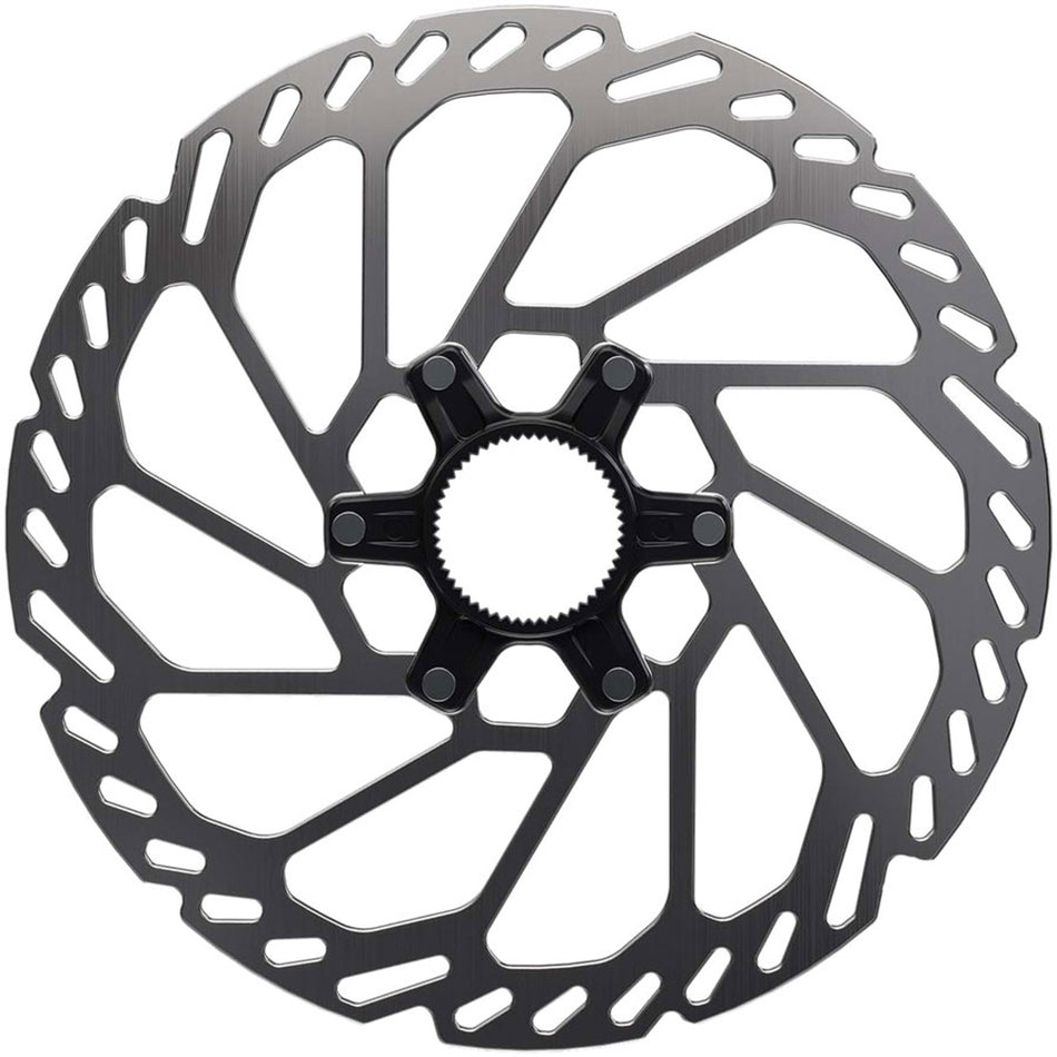 Shimano RT-CL750 2.2mm center lock disc brake rotor, close-up view highlighting precision machining and mounting holes.