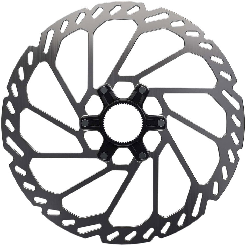 Shimano RT-CL750 2.2mm center lock disc brake rotor with vented design for mountain bikes, shown from side view.