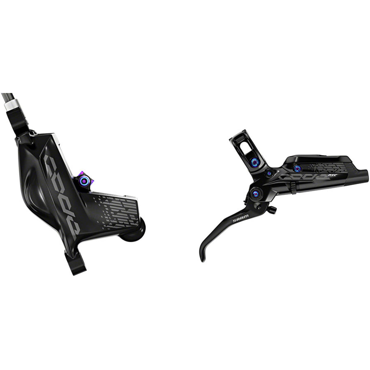 SRAM Code RSC hydraulic disc brake with post mount, shown in black, designed for high-performance mountain biking.