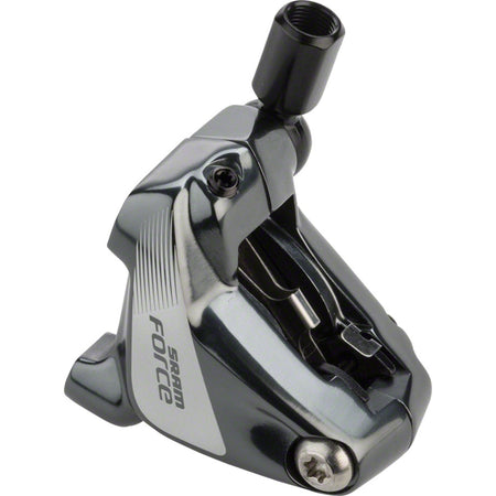 SRAM Force black brake calipers shown in the image, designed for high-performance road bike braking systems.