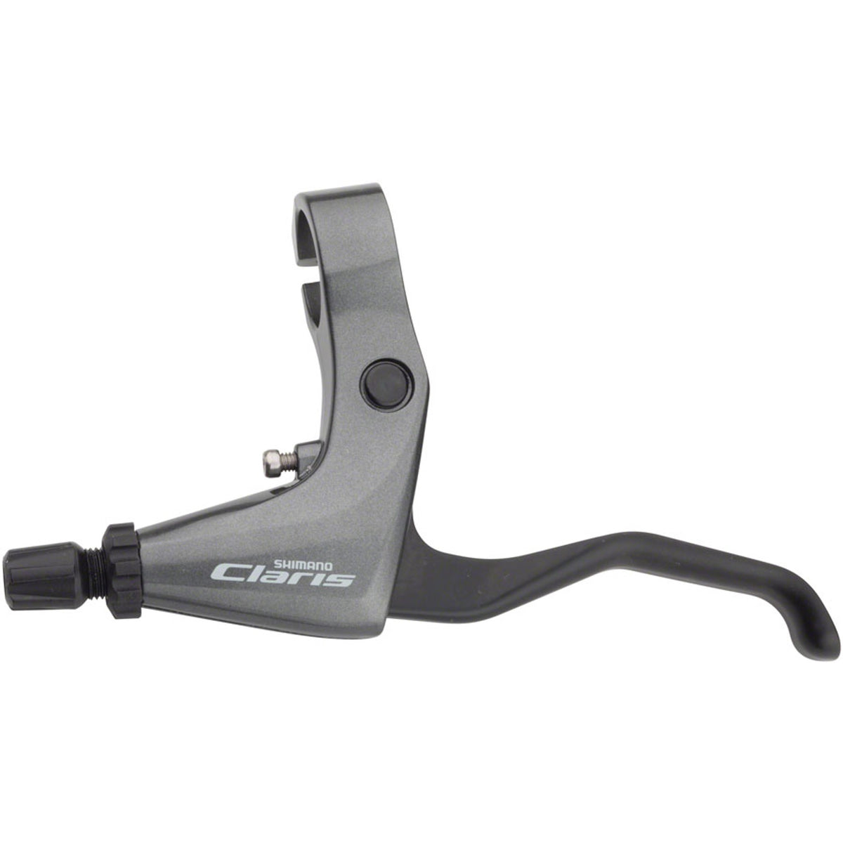 Shimano Claris BL-R2000 brake levers with ergonomic design and black finish, shown on a bicycle handlebar.