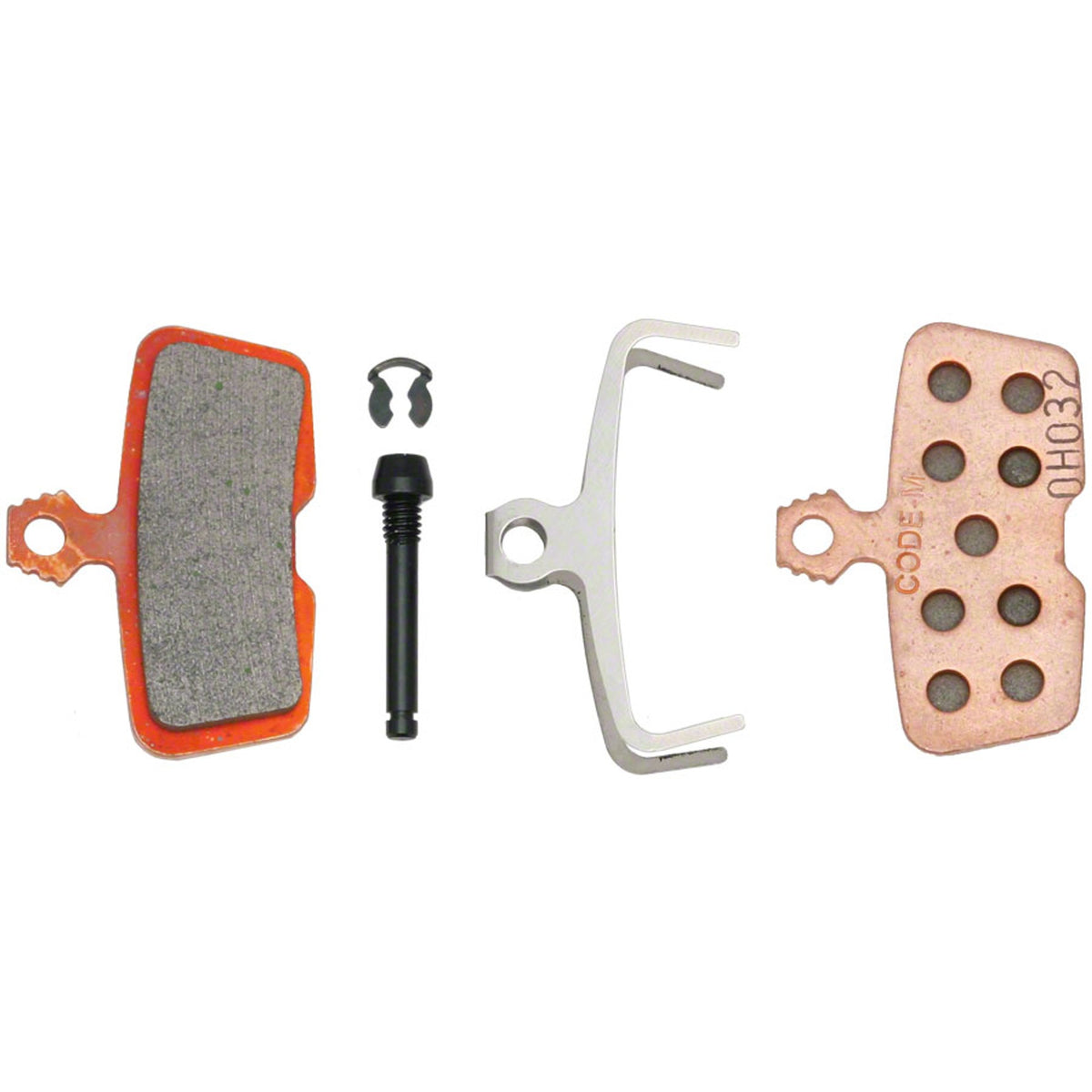 SRAM Code disc brake pads for Code, Code R, Code RSC, and Guide RE mountain bike brake systems, shown in the image.