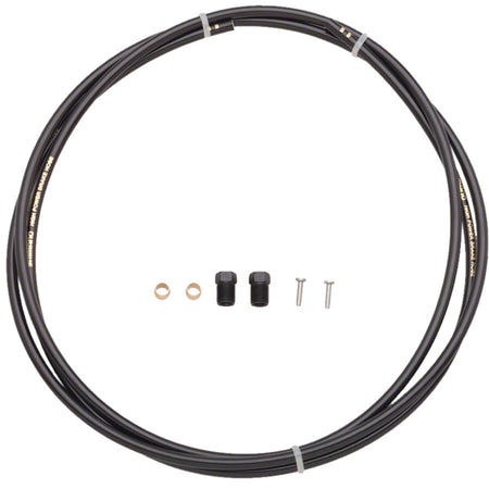 Shimano SM-BH90 disc brake hose and hose kit with black hydraulic brake cable and fittings for mountain bike braking system.