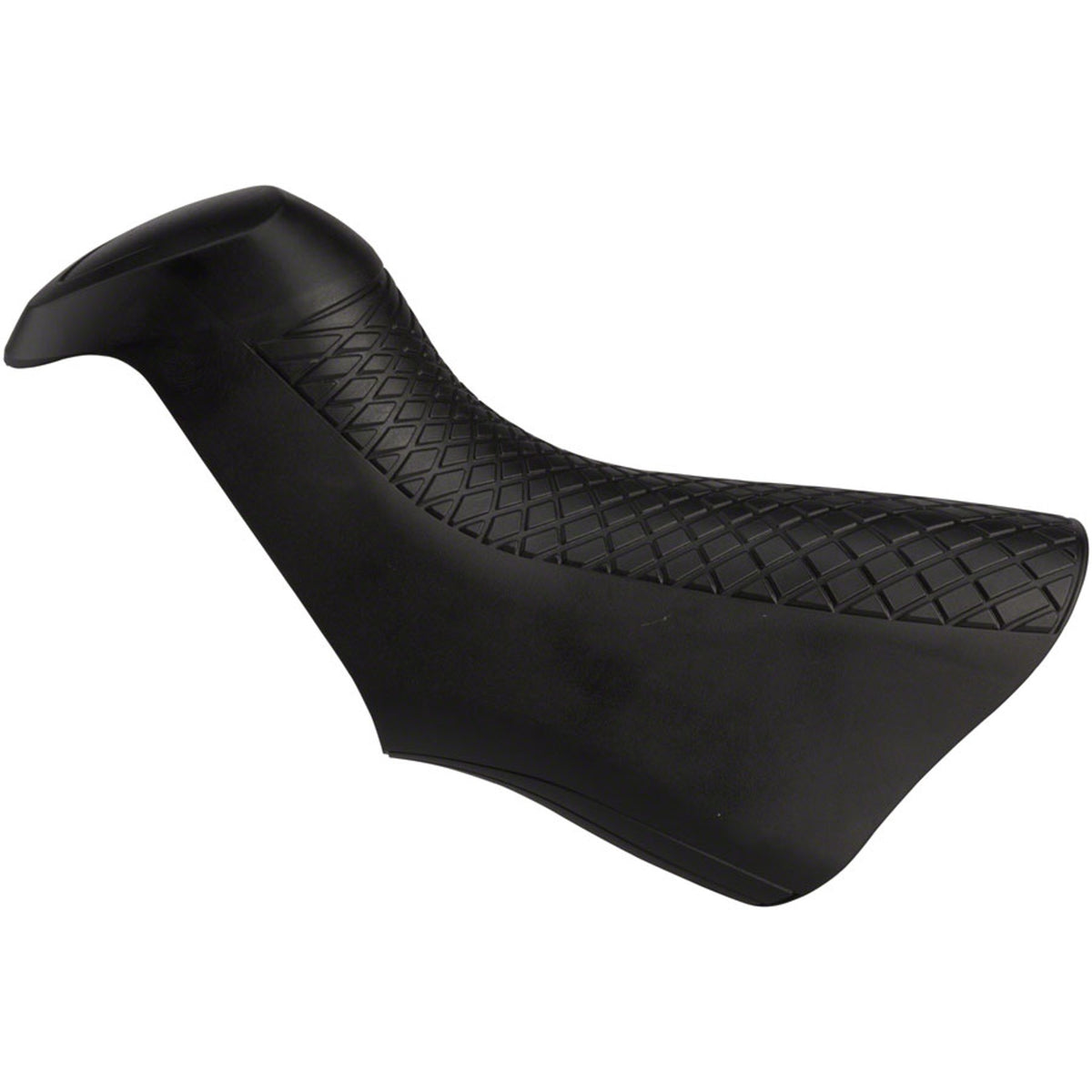 Shimano Di2 STI lever hoods for brake levers and gear shifters, showcasing the ergonomic design and branding.