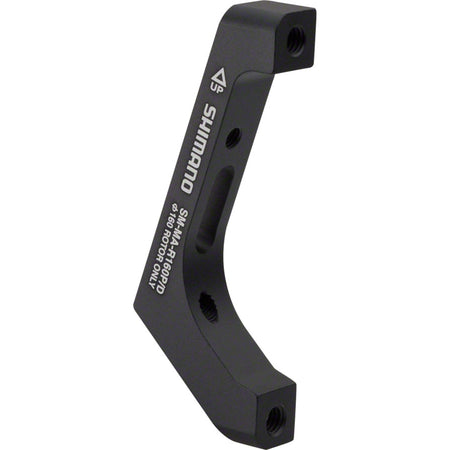 Shimano disc brake adapter for bicycle brake system, metal mount component for attaching brake calipers.