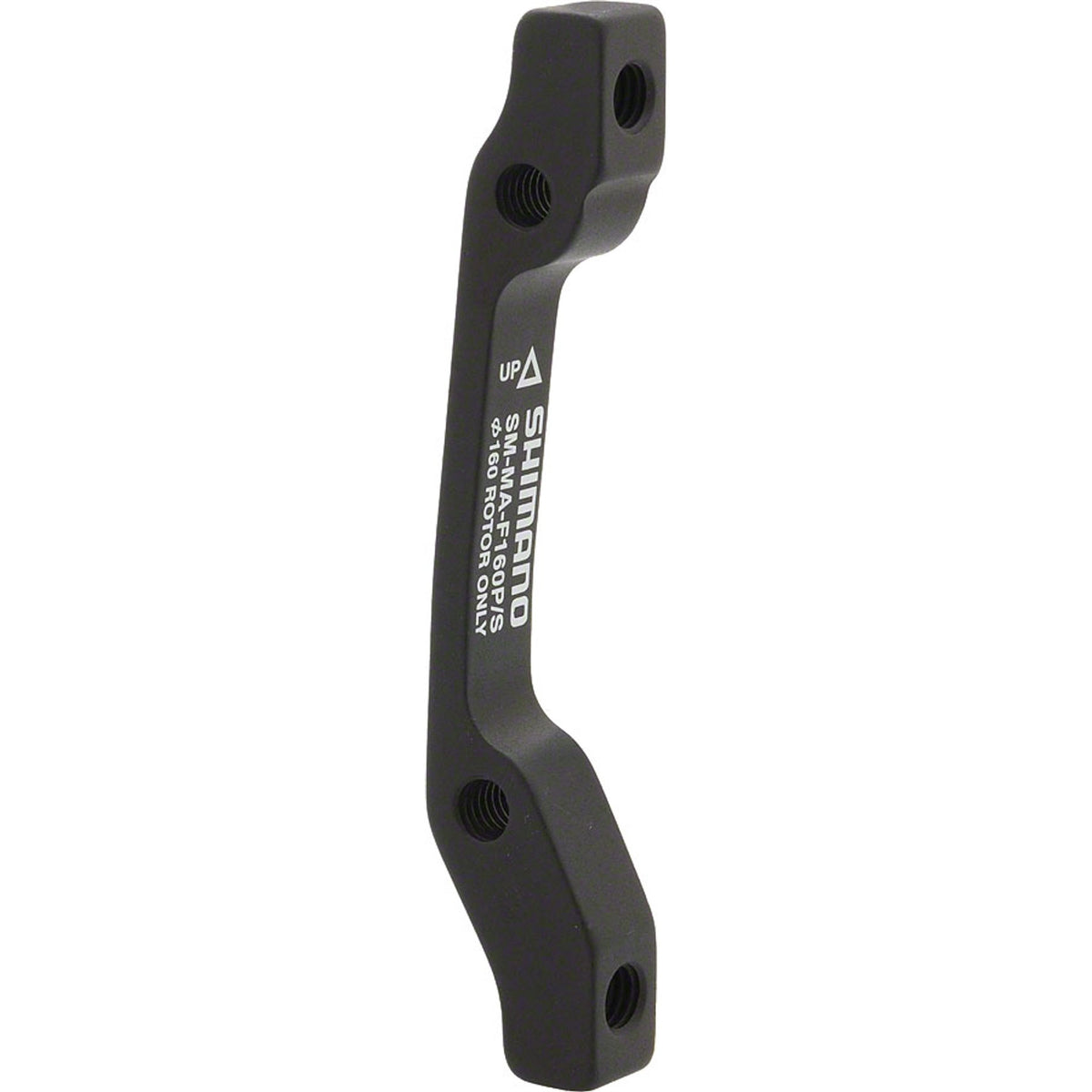 Shimano disc brake adapter for bike brake system, showing metal mounting bracket and attachment points for brake calipers.