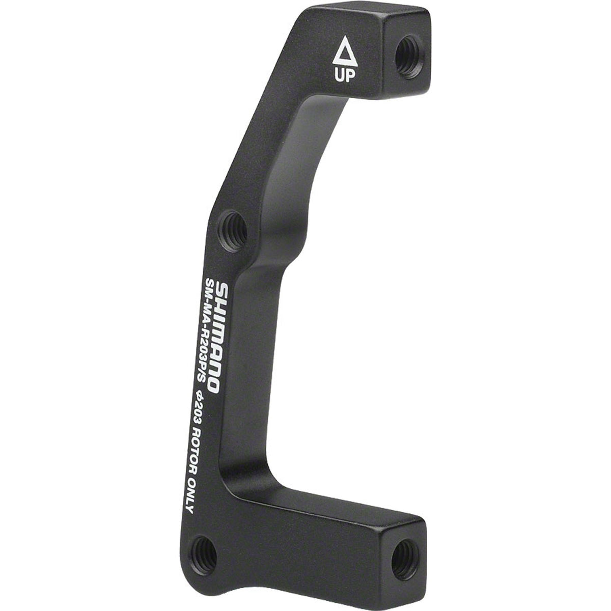 Shimano disc brake adapter for bike brake system, showing mounting hardware and compatibility features.