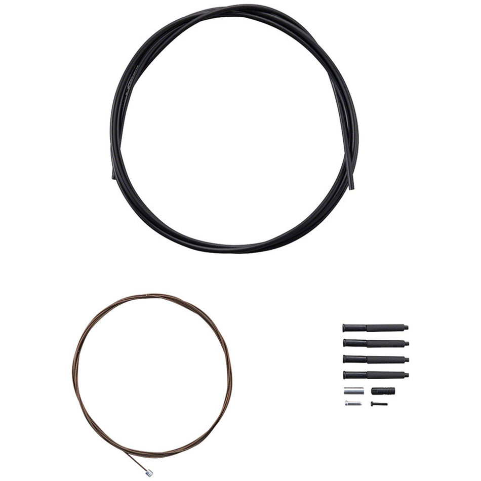 Shimano XTR OT-SP41 polymer coated derailleur shift cable set with housing, designed for smooth bike gear shifting.