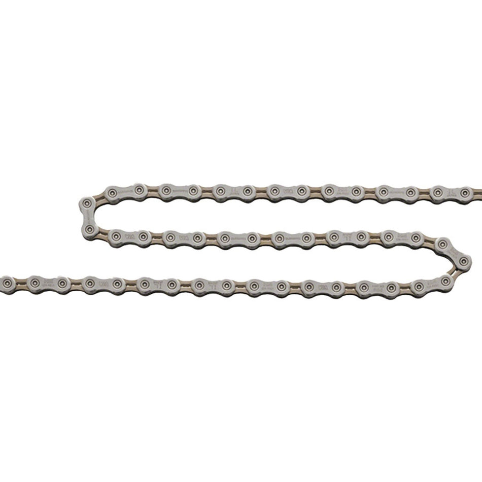 Shimano Tiagra CN-4601 10-speed chain with durable links, designed for smooth shifting on road bikes.