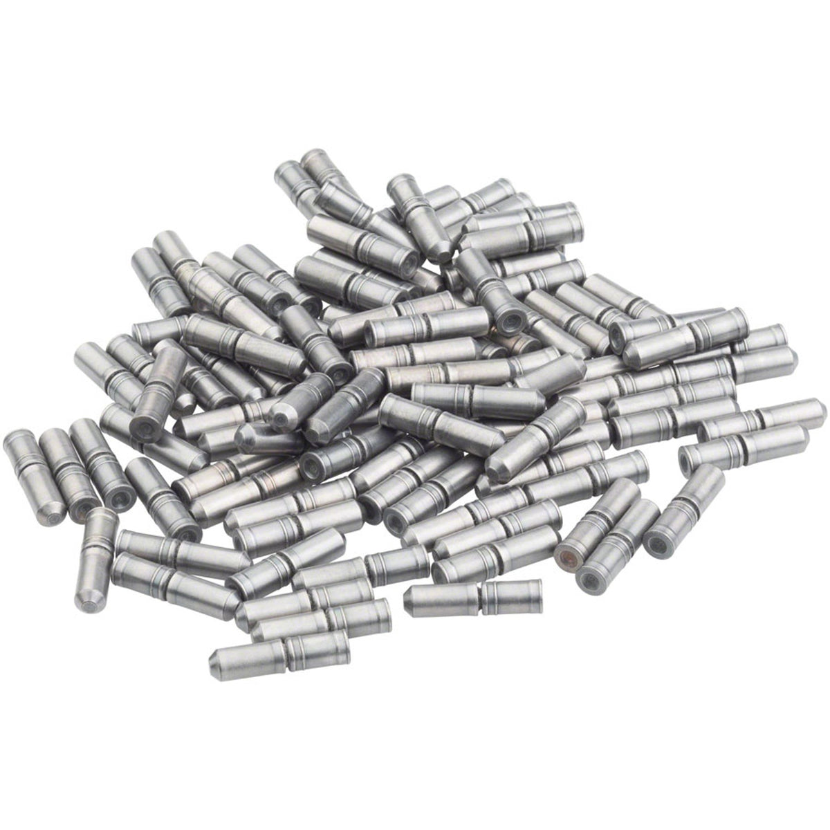 Shimano chain links and pins for bike chains, showing metal components and detailed close-up of the parts.