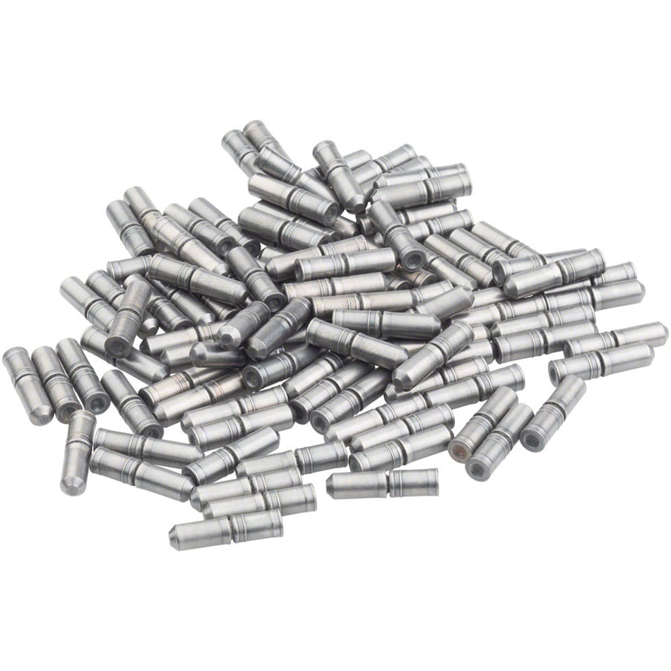 Shimano chain links and pins for bike chains, showing metal components and detailed close-up of the parts.