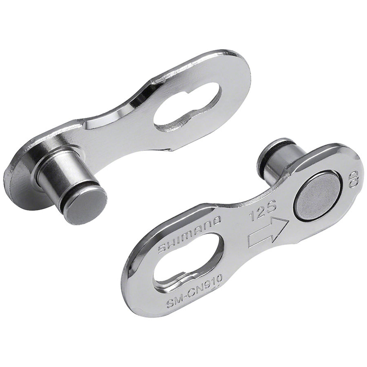 Shimano Chain Links and Pins set showing metallic chain links and pins for bicycle chains.