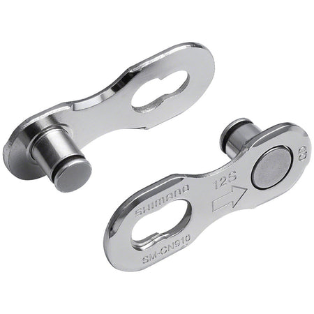 Shimano Chain Links and Pins set showing metallic chain links and pins for bicycle chains.