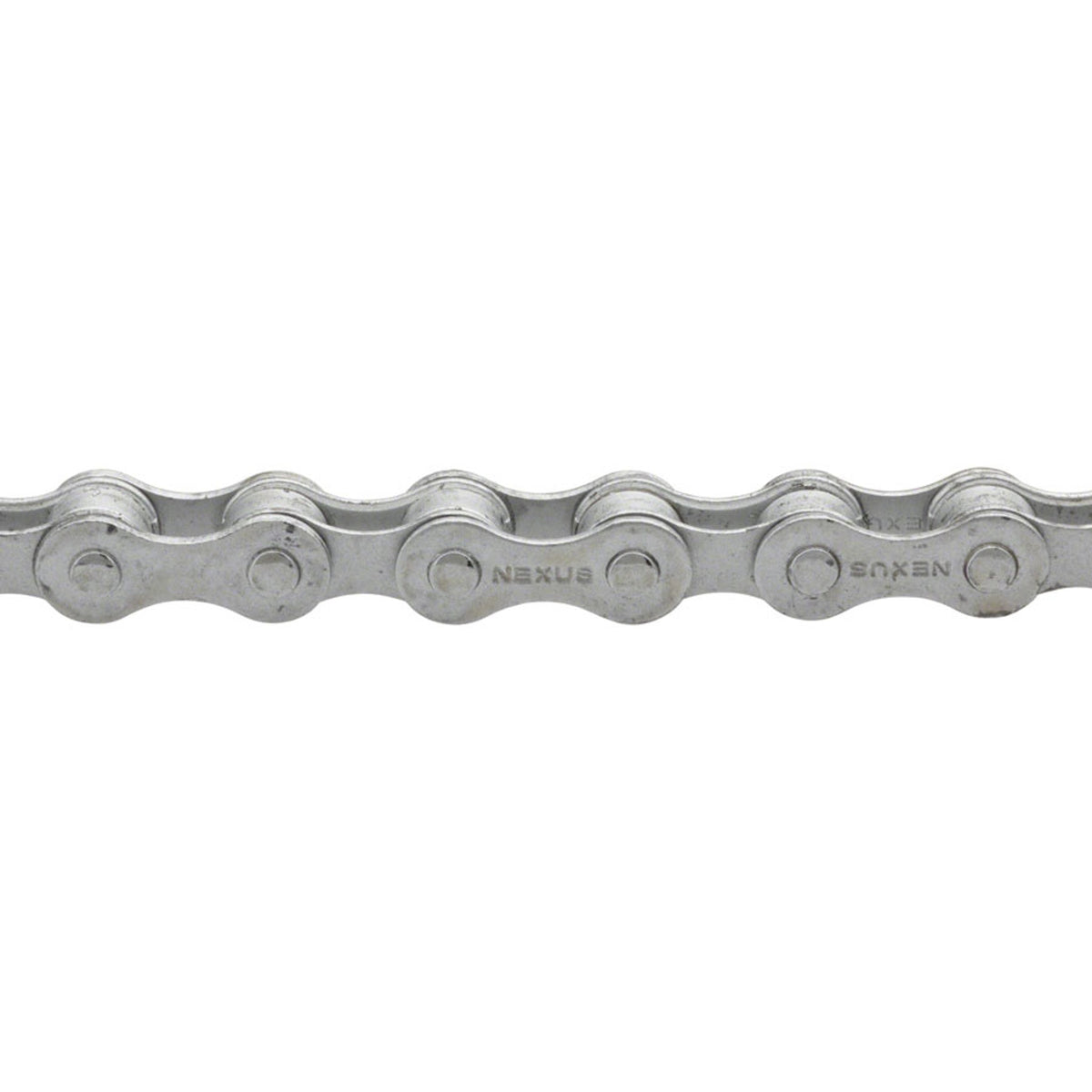 Shimano CN-NX10 bulk chain for bikes, showing close-up of silver bike chain links on a plain background.