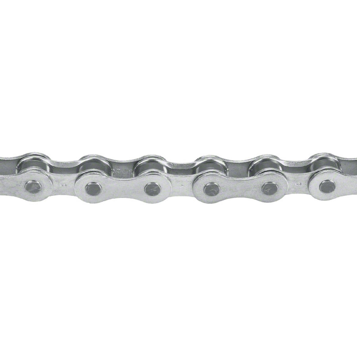 SRAM PC-1 Chain for bicycles, close-up view showing metal links and detailed construction of the bike chain.
