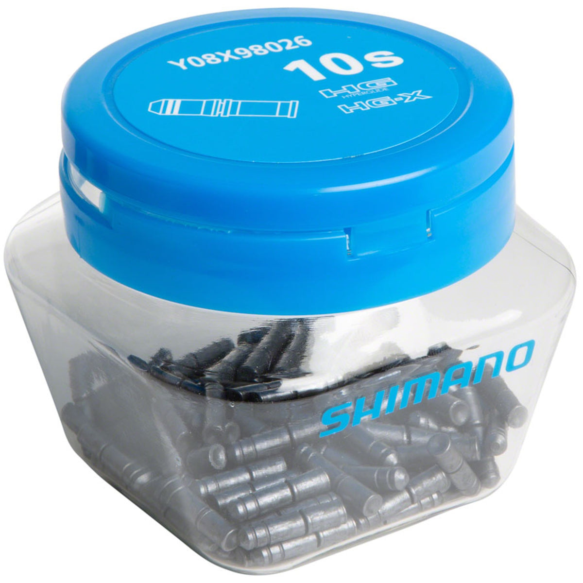 Shimano Chain Links and Pins for bicycle chains, close-up of metal connectors and pins on a chain.