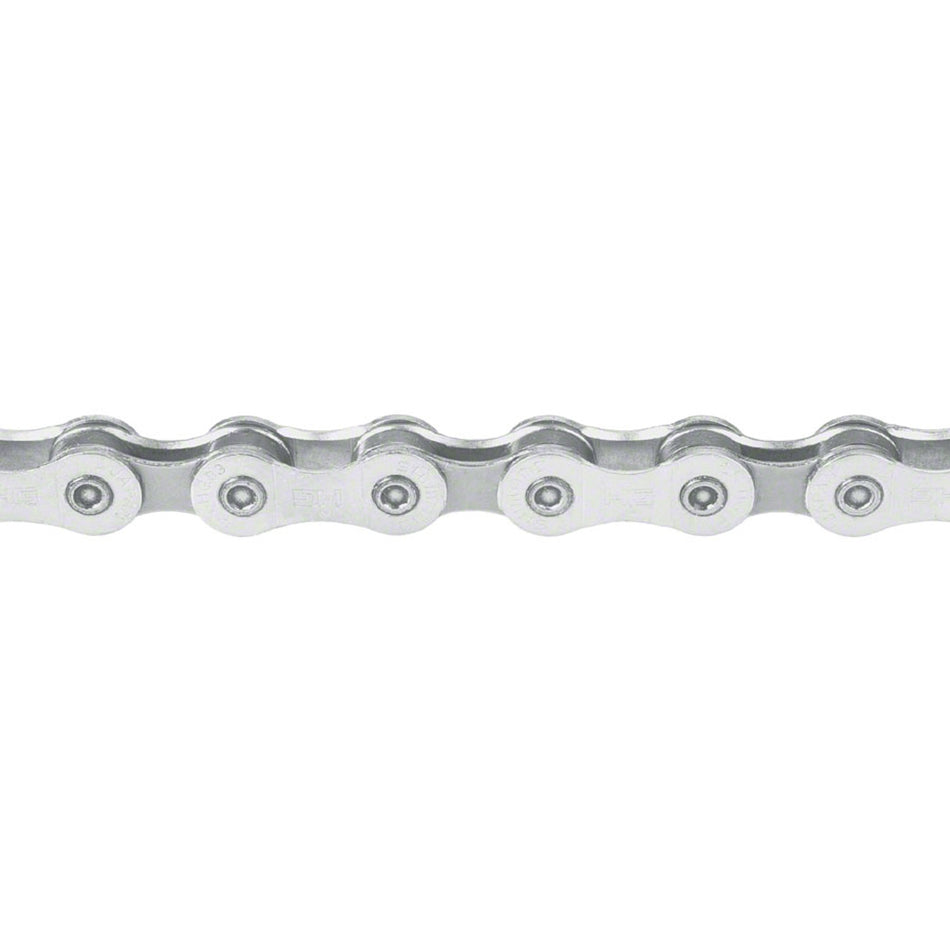Shimano CN-HG93 9-speed bicycle chain with durable links and silver finish, suitable for road and mountain bikes.
