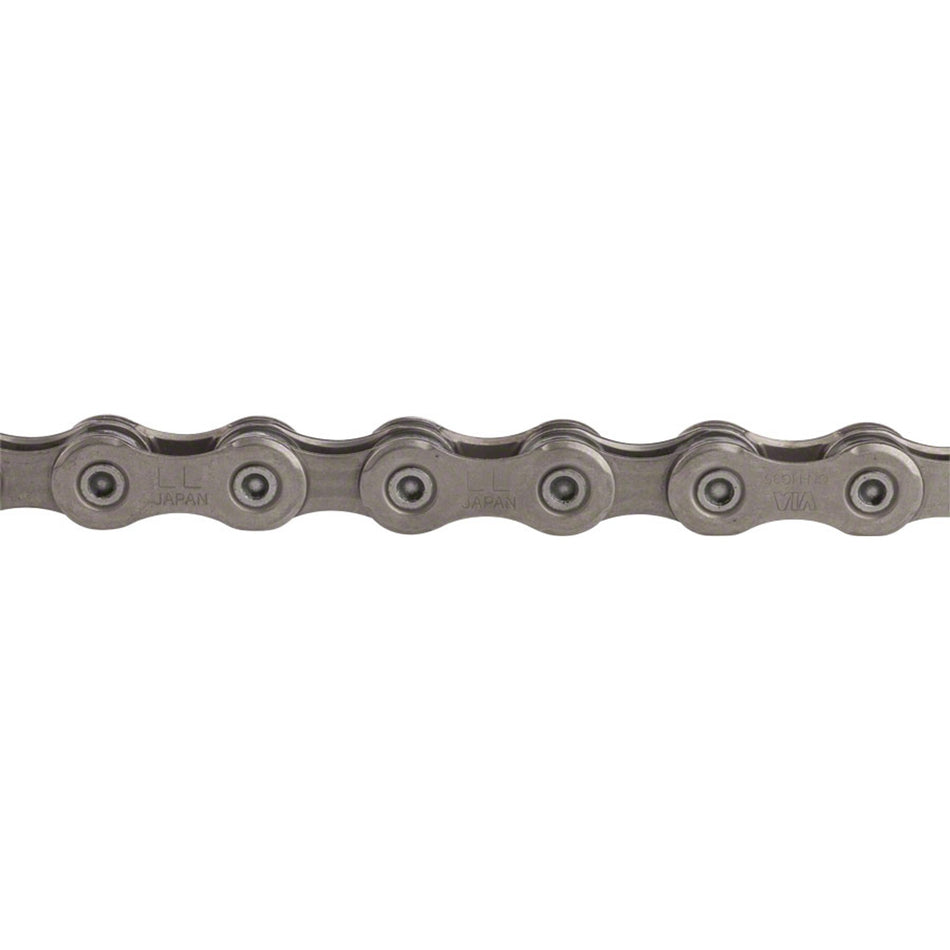 Shimano CN-HG95 10-speed bike chain showing silver metal links and Shimano branding on the chain links.