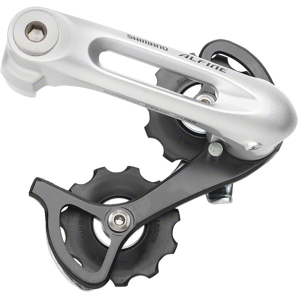 Shimano Alfine CT-S500 chain tensioner mounted on bicycle frame, part of Shimano's chain guides and tensioners series.