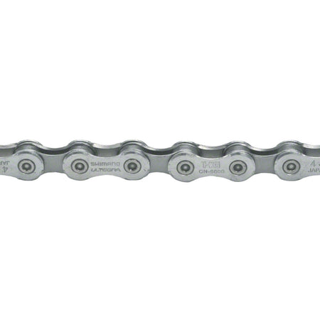 Shimano CN-6600 10-speed chain, durable bicycle chain with silver finish, designed for smooth shifting and reliable performance.