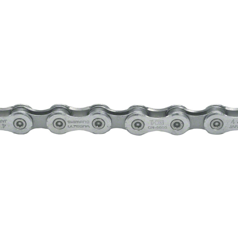 Shimano CN-6600 10-speed chain, durable bicycle chain with silver finish, designed for smooth shifting and reliable performance.