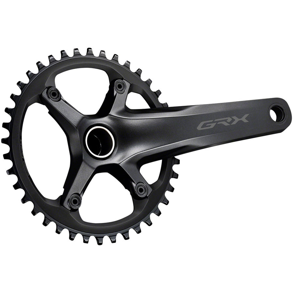 Shimano GRX FC-RX600 crankset for gravel bikes, featuring lightweight crank arms and chainrings with a versatile design.