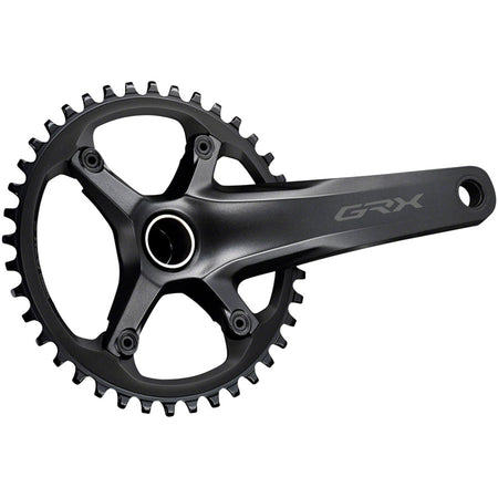 Shimano GRX FC-RX600 crankset for gravel bikes, featuring lightweight crank arms and chainrings with a versatile design.