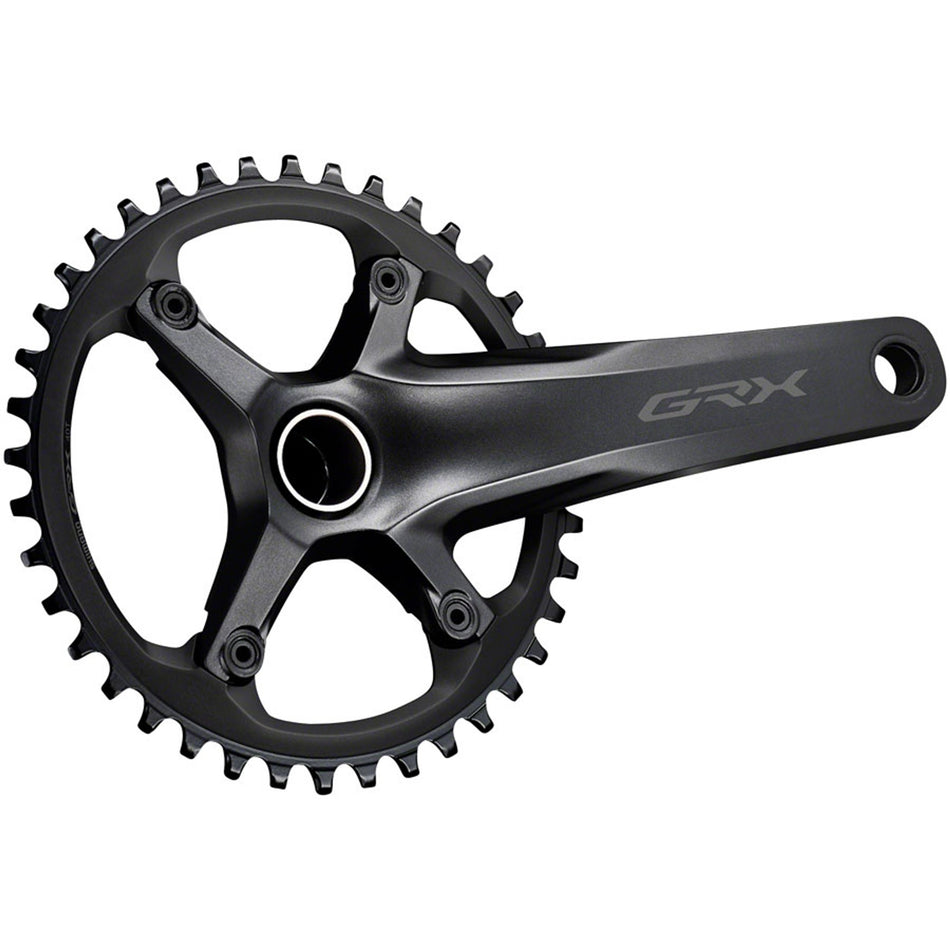 Shimano GRX FC-RX600 crankset for gravel bikes, featuring lightweight crank arms and chainrings with a versatile design.