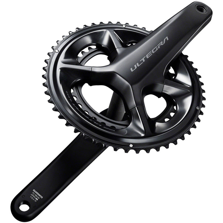 Shimano Ultegra FC-8100 12-speed crankset showing crank arms and chainring for road cycling.