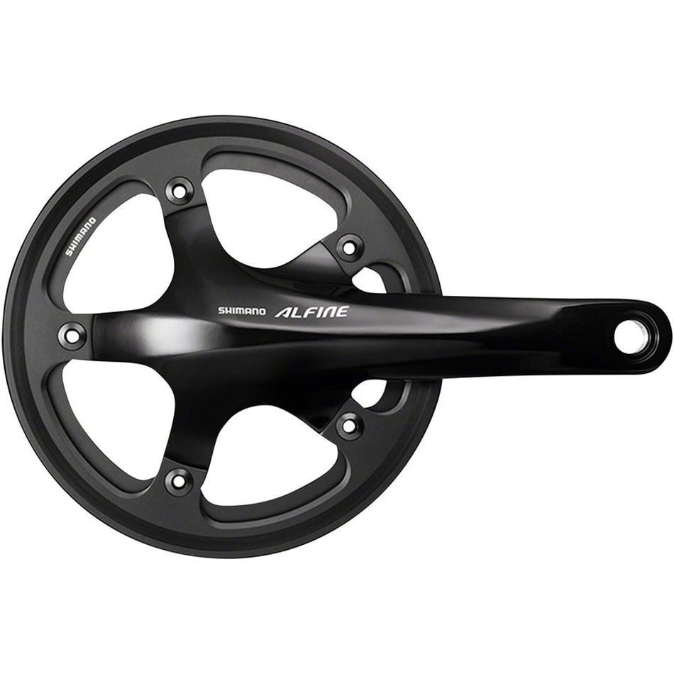 Shimano Alfine FC-S501 2-piece city touring road crankset showcasing sleek design and premium build quality.
