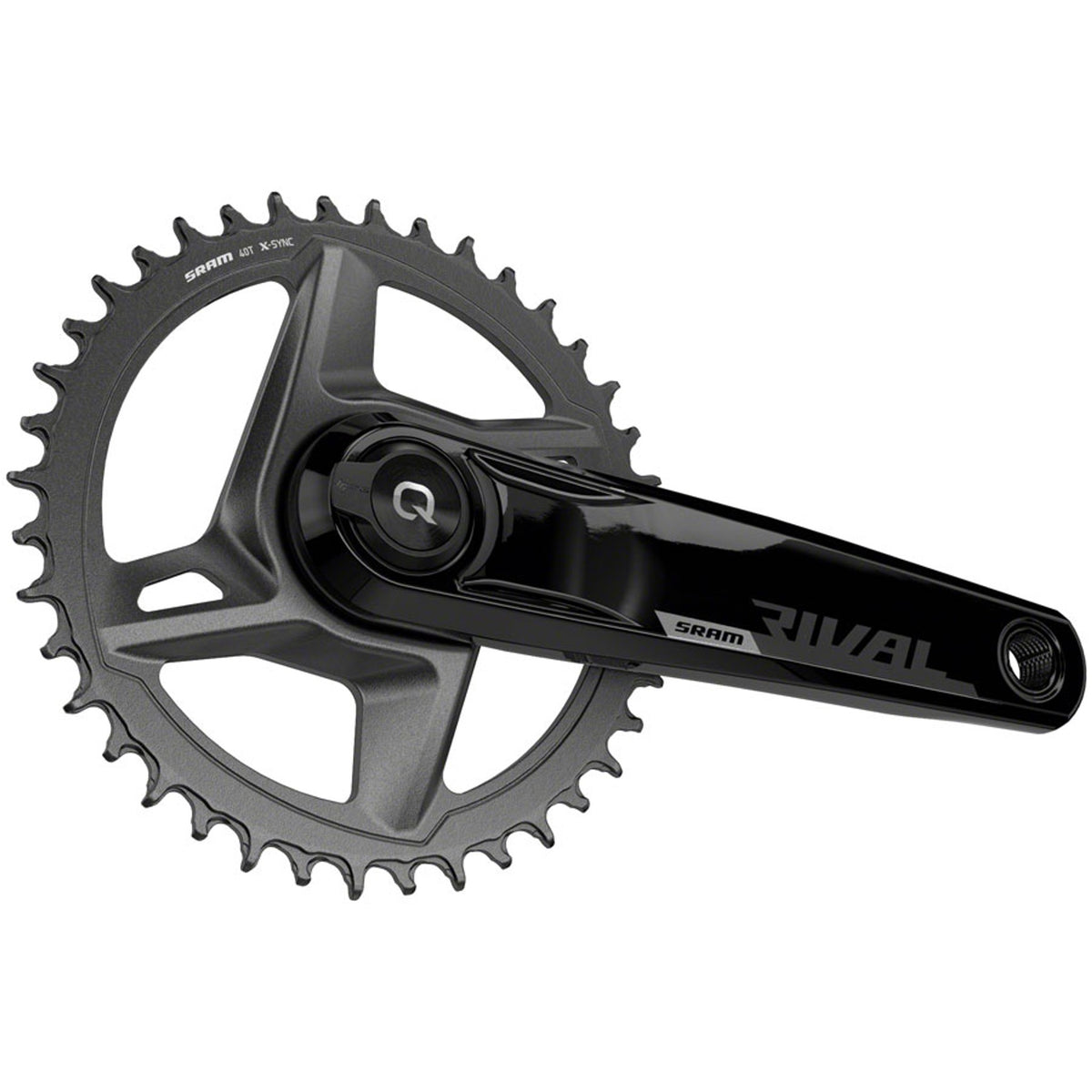 SRAM Rival AXS Wide Power Meter Crankset with 12-speed DUB spindle interface, black finish, and integrated power measurement.