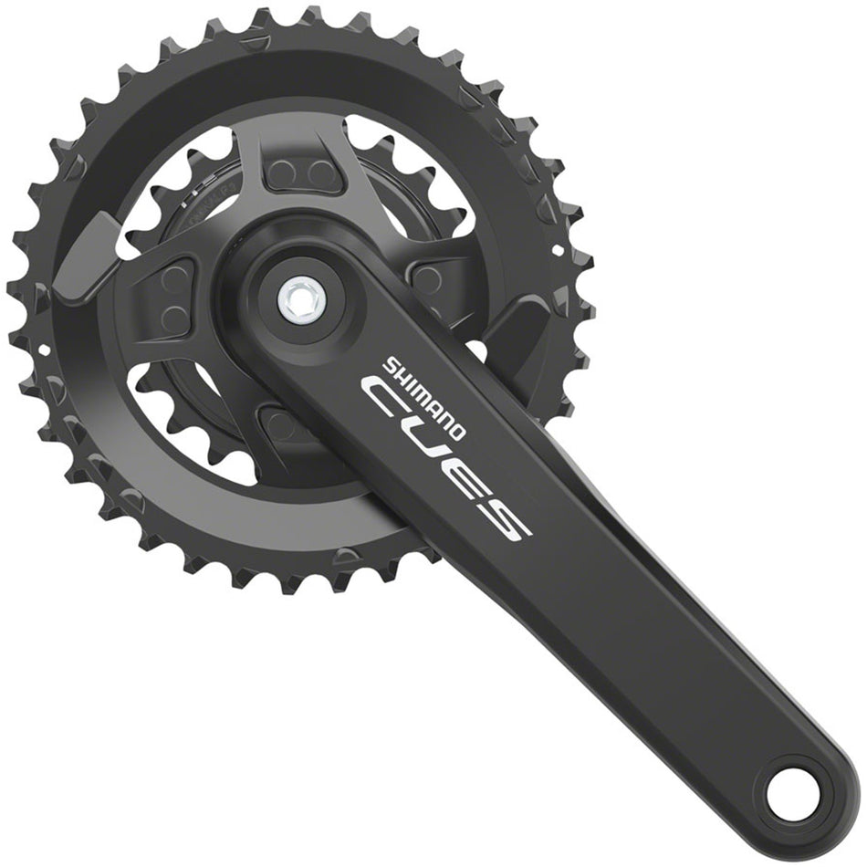 Shimano CUES FC-U4000-2 crankset with double chainrings for road bikes, featuring steel crank arms and integrated chainring bolts.