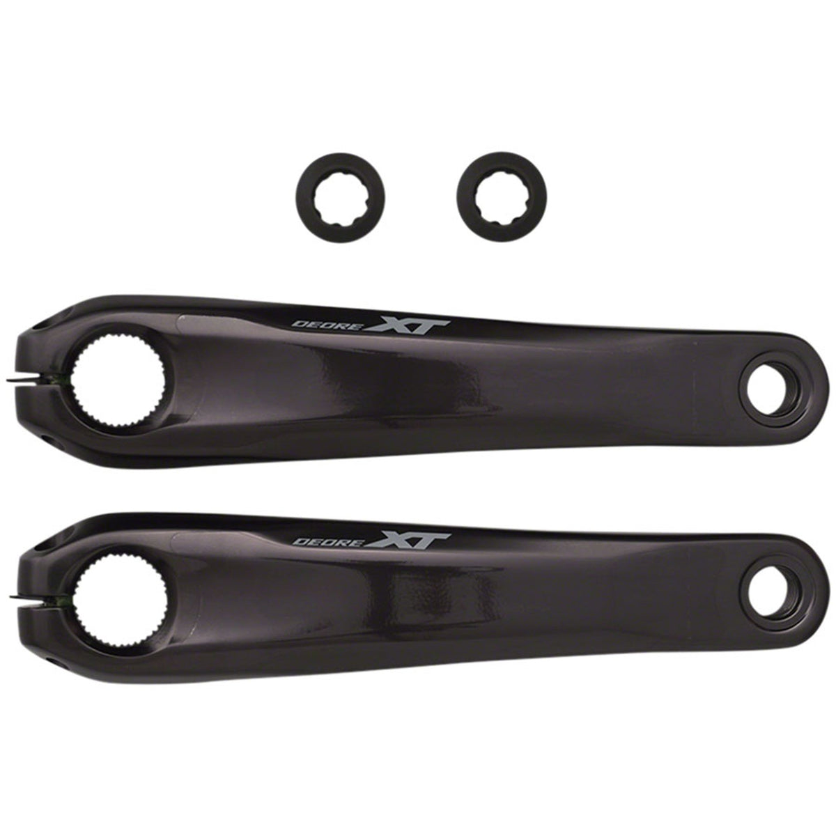Shimano XT FC-M8150 eMTB crankset for e-bike drivetrain, featuring robust crank arms and chainring for mountain biking.