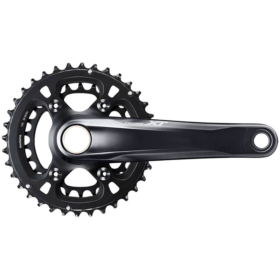 Shimano Deore XT FC-M8100-2 MTB crankset with lightweight, rigid design and Hollowtech II technology for trail riding.