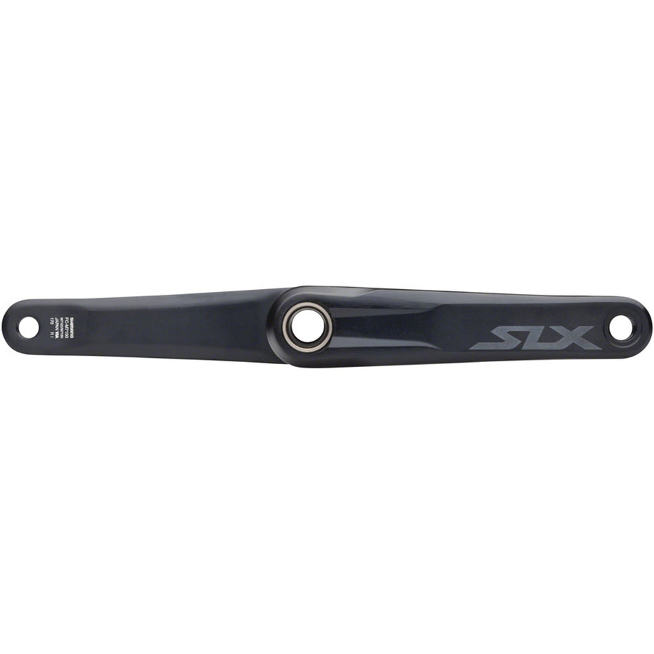 Shimano SLX FC-M7120 crankset with black crank arms and chainring, mountain bike component for enhanced pedaling performance