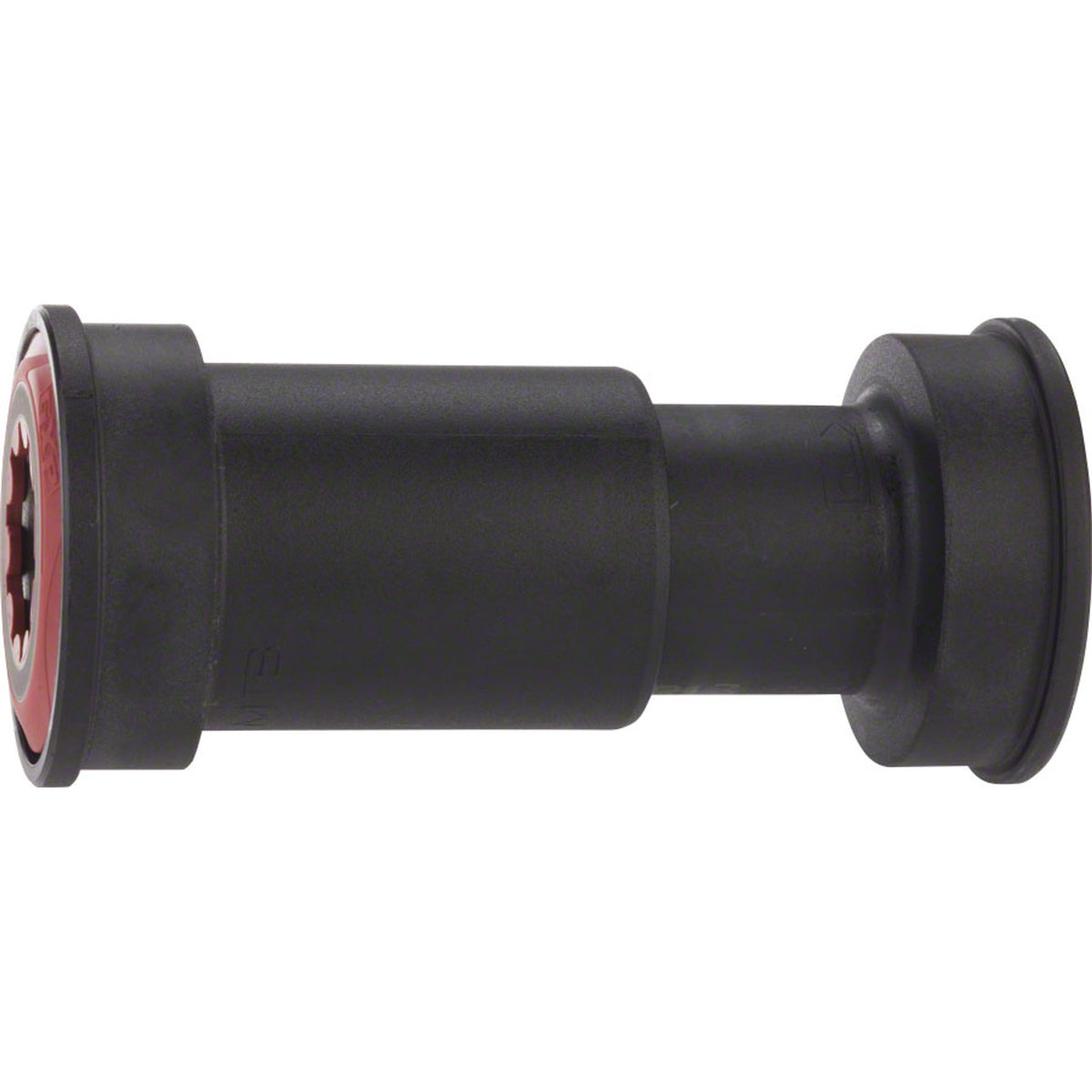 Black SRAM non-threaded bottom bracket for bicycles, showing the cylindrical metal component with smooth finish and branding details.