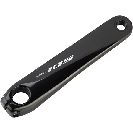 Shimano 105 left crank arm for crankset, showing a close-up of the black aluminum component with model CK9169.