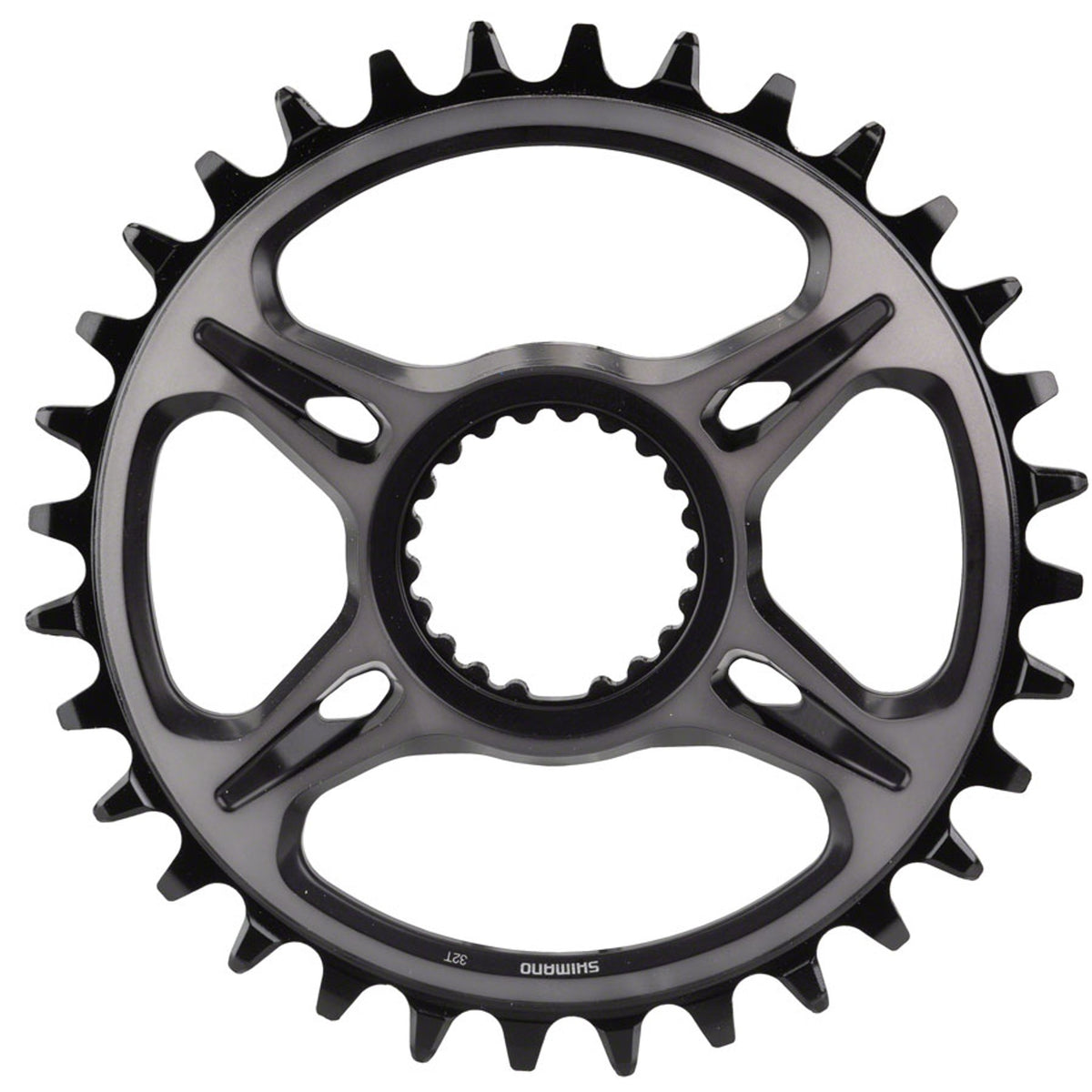Shimano XTR SM-CRM95 Hyperglide+ chainring for mountain bike cranksets, black with detailed teeth and mounting holes