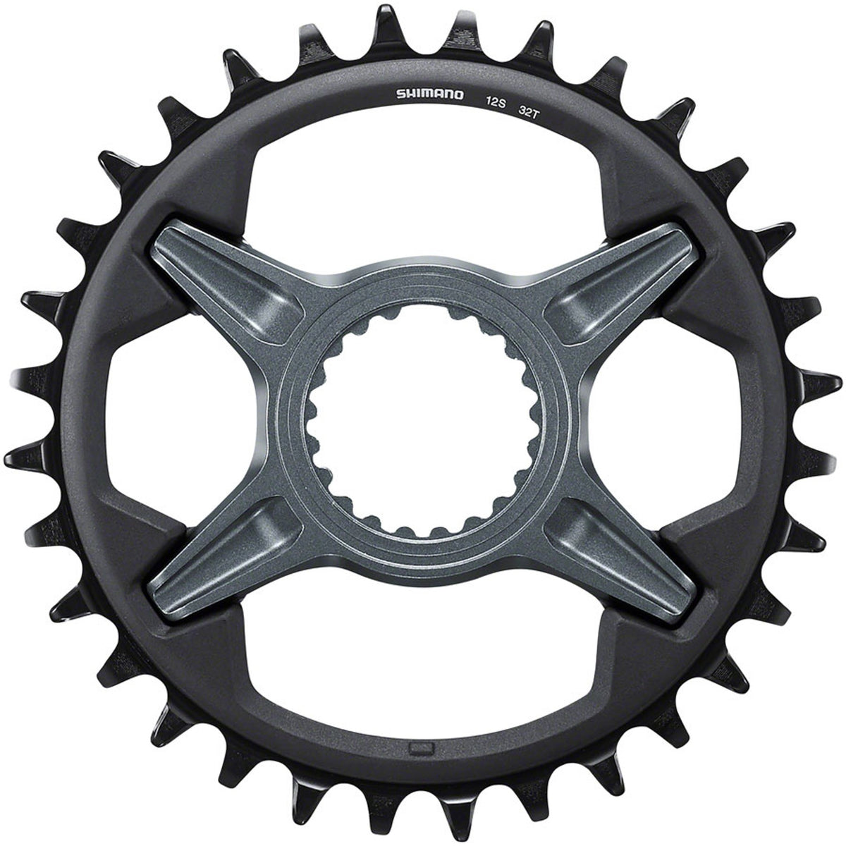Shimano SLX SM-CRM75 chainring for mountain bike cranksets, featuring durable metal construction and a black finish.