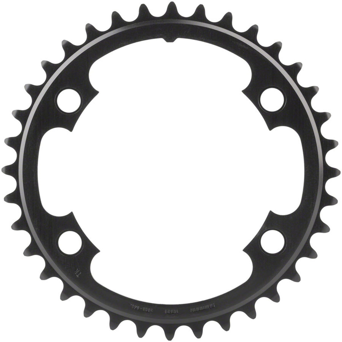 Shimano Tiagra 4700 10-speed chainrings for road bike cranksets, shown with mounting bolts and spider attachment.