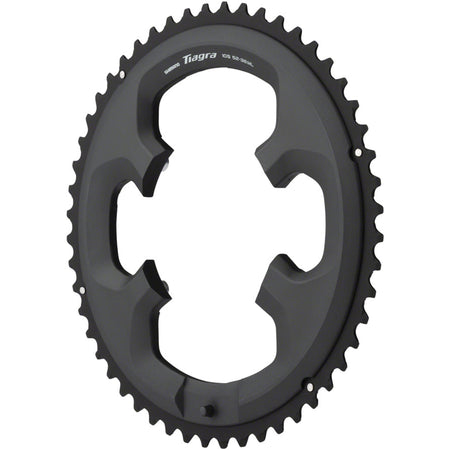 Shimano Tiagra 4700 10-speed chainrings with spider, silver metal bike drivetrain component for road cycling.