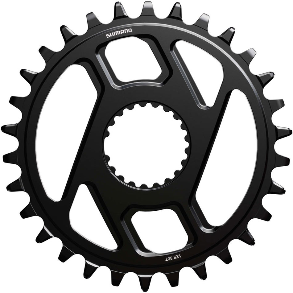 Shimano Deore SM-CRM66 direct mount chainring with black finish, designed for mountain bike cranksets and precise shifting.
